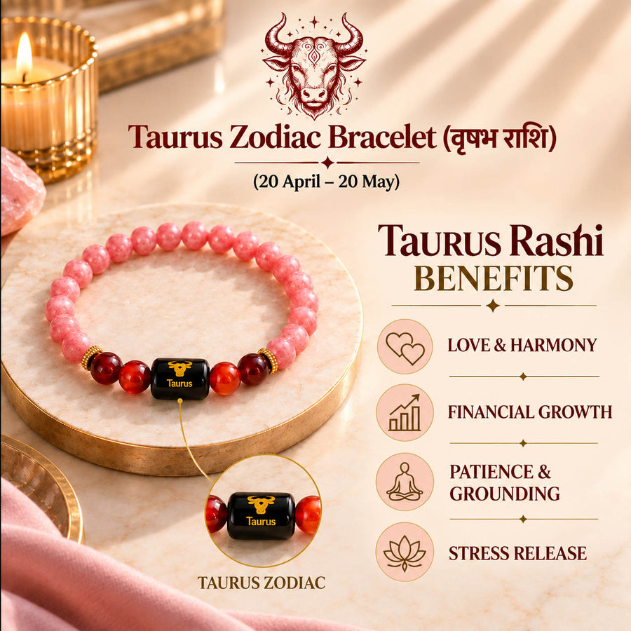 Taurus Zodiac Bracelet (वृषभ राशि)