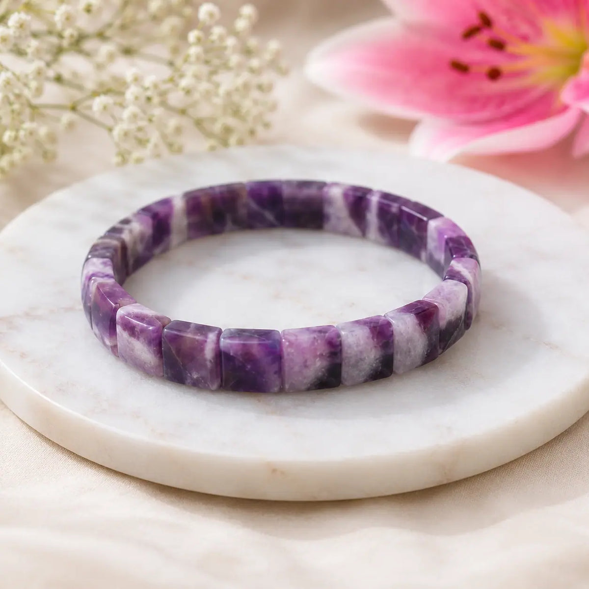 Amethyst Bracelet (Pyramid-Cut)