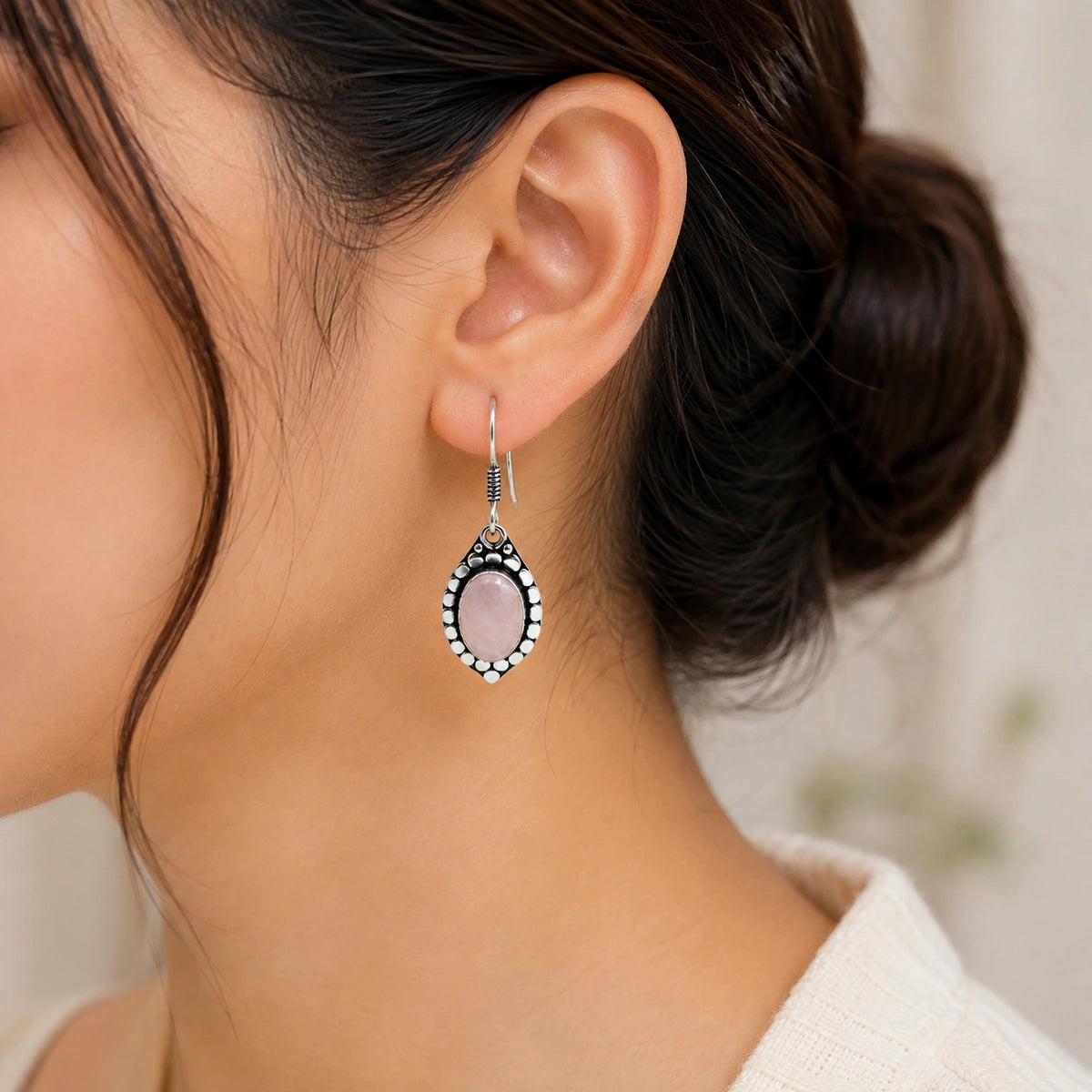 Rose Quartz Earring