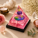 Rose Quartz Pyramid with Amethyst Ball