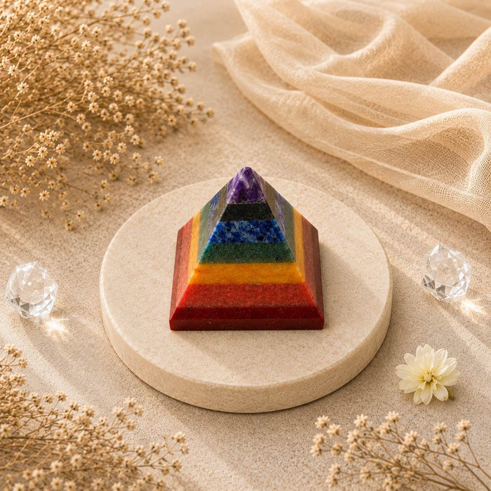 Seven Chakra Stone Pyramid