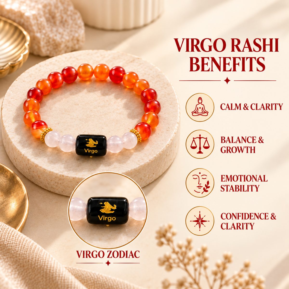 Virgo Zodiac Bracelet (कन्या राशि)