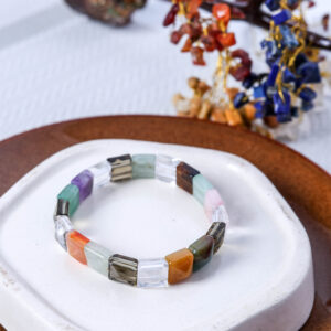 Pyramid Cut Seven Chakra Bracelet
