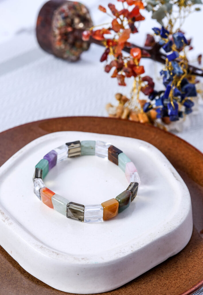 Pyramid Cut Seven Chakra Bracelet – image 2