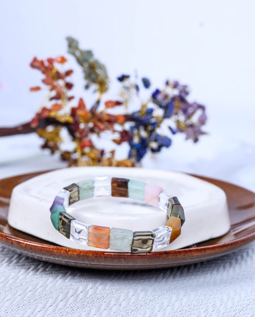 Pyramid Cut Seven Chakra Bracelet – image 1