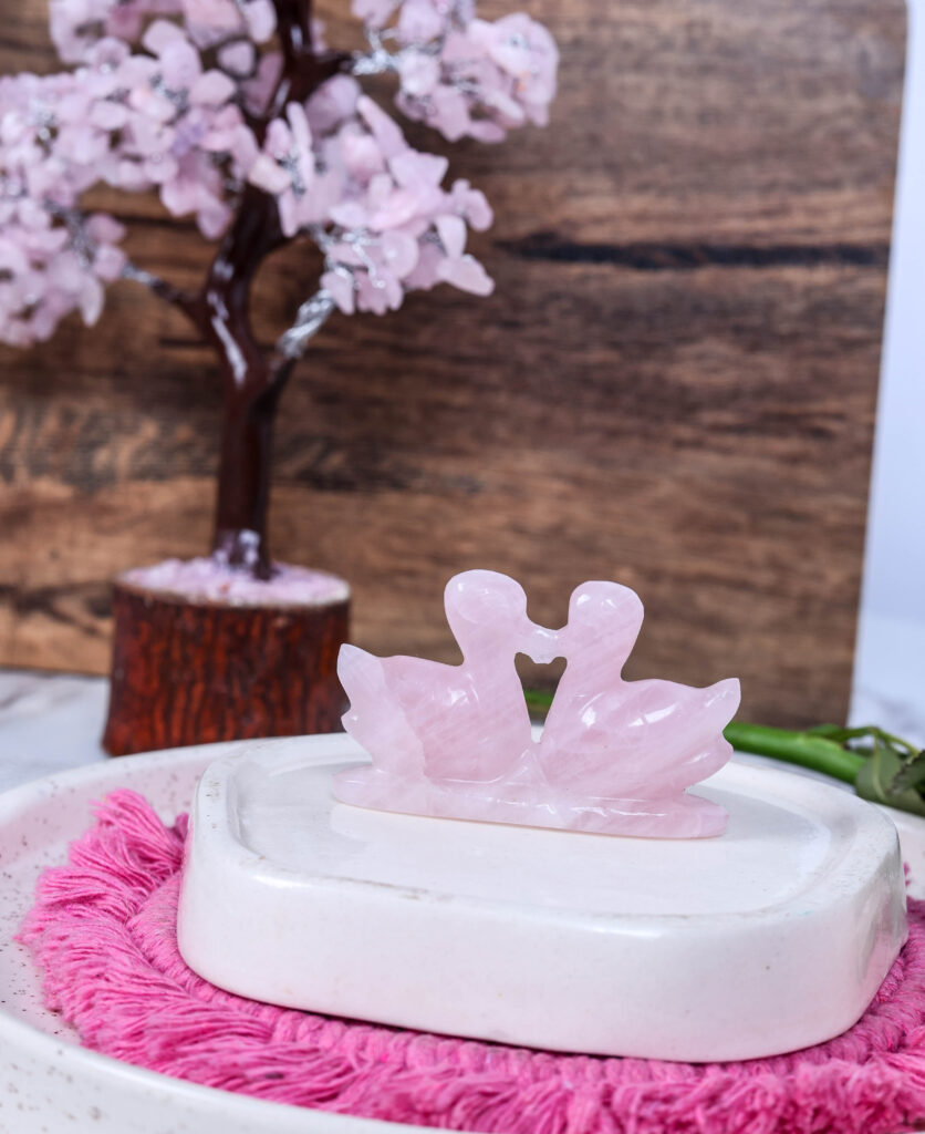 Pair of Swan Rose Quartz – image 3