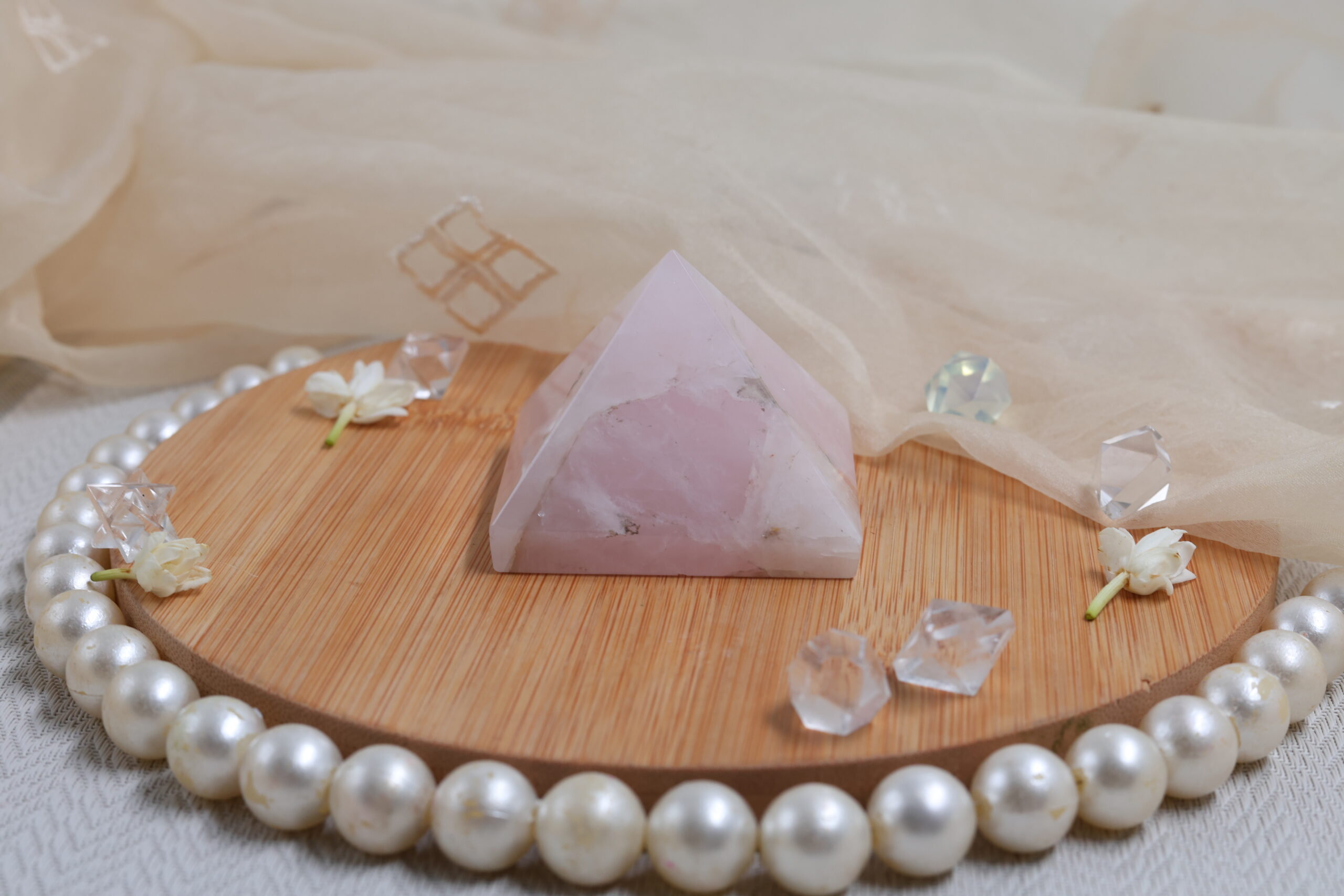 Natural Rose Quartz Stone Pyramid - Image 4