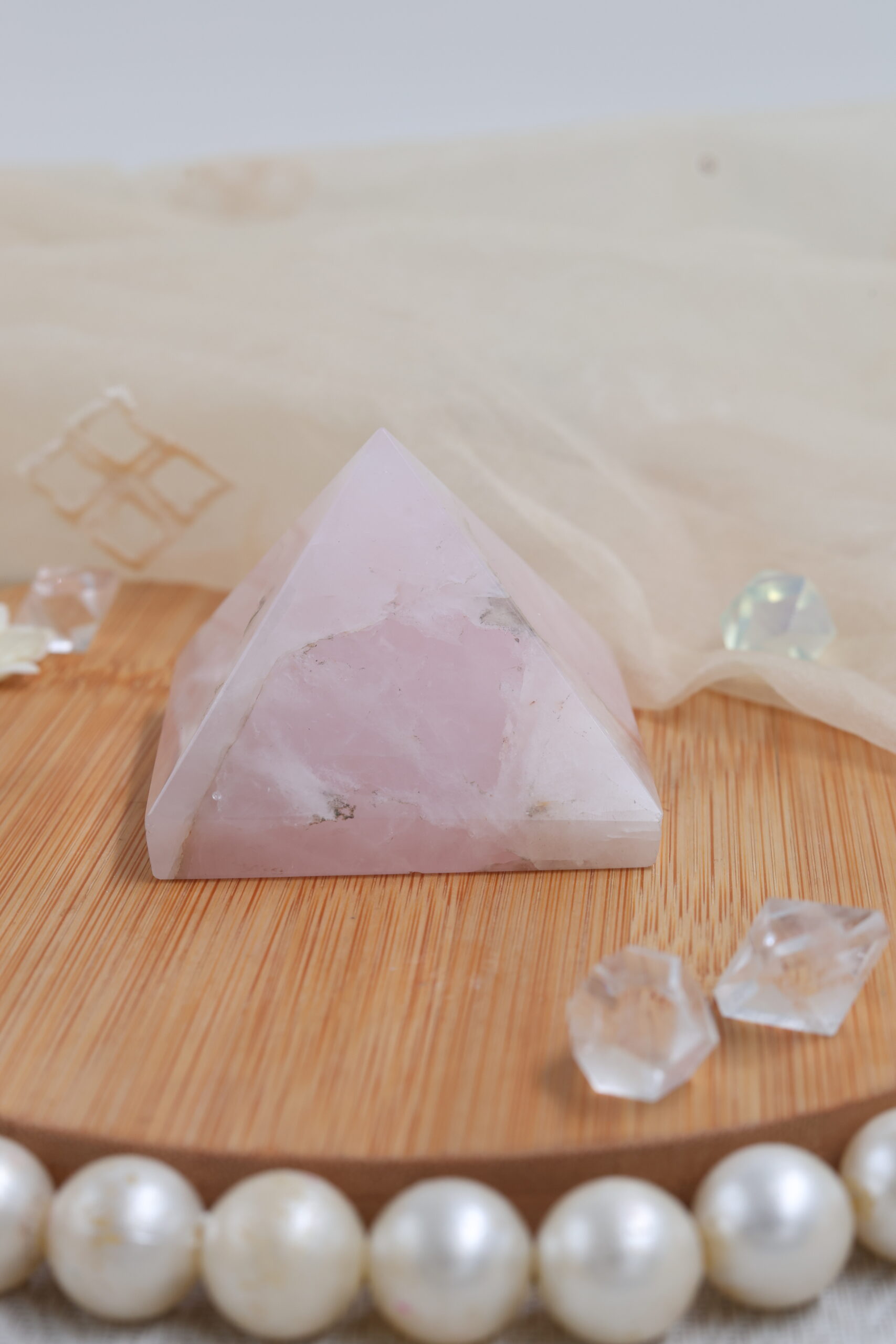 Natural Rose Quartz Stone Pyramid - Image 3