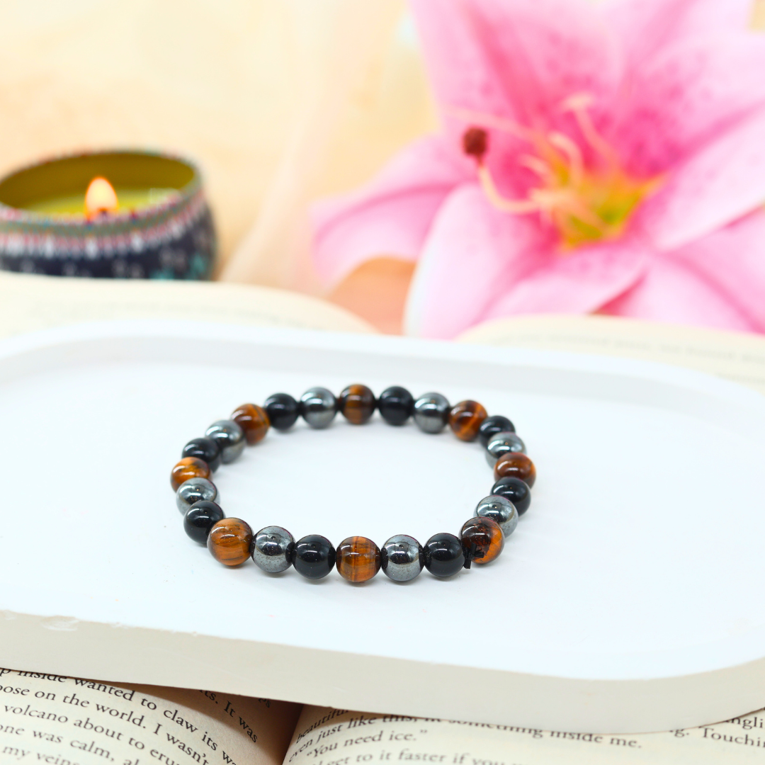 Triple Protection (Tiger's Eye, Hematite, Black Tourmaline)