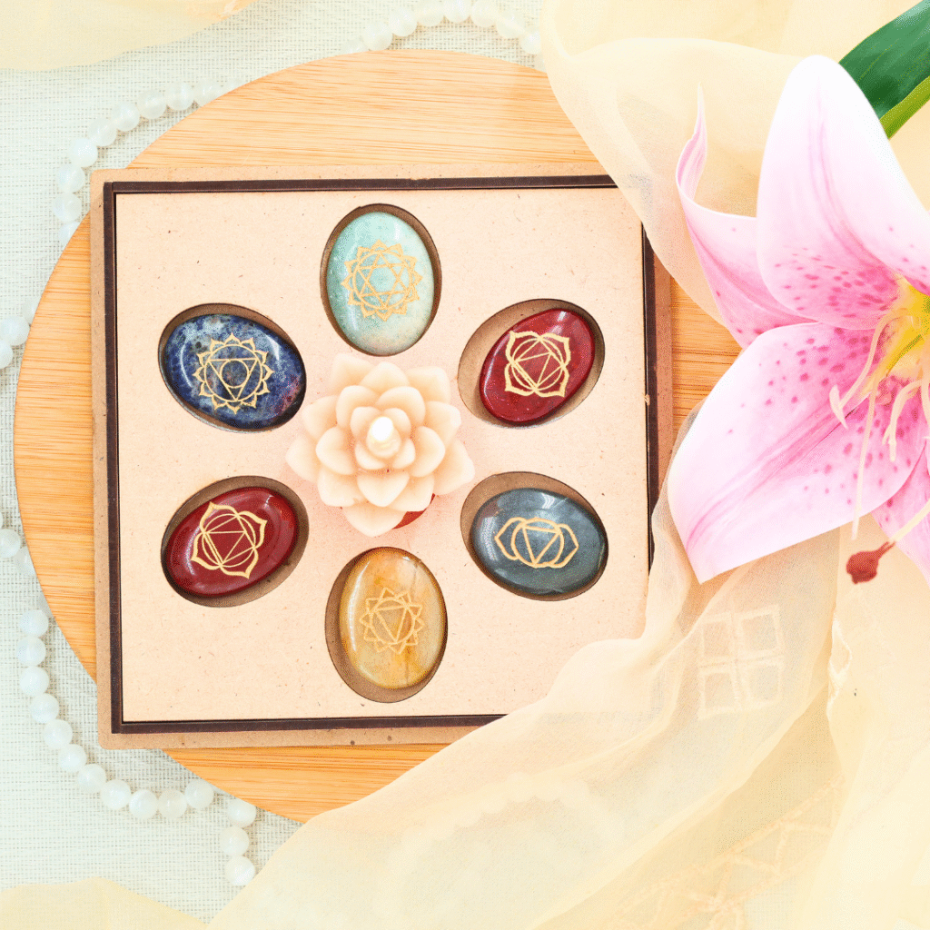 Seven Chakra Coin Set With Wooden Box – image 2