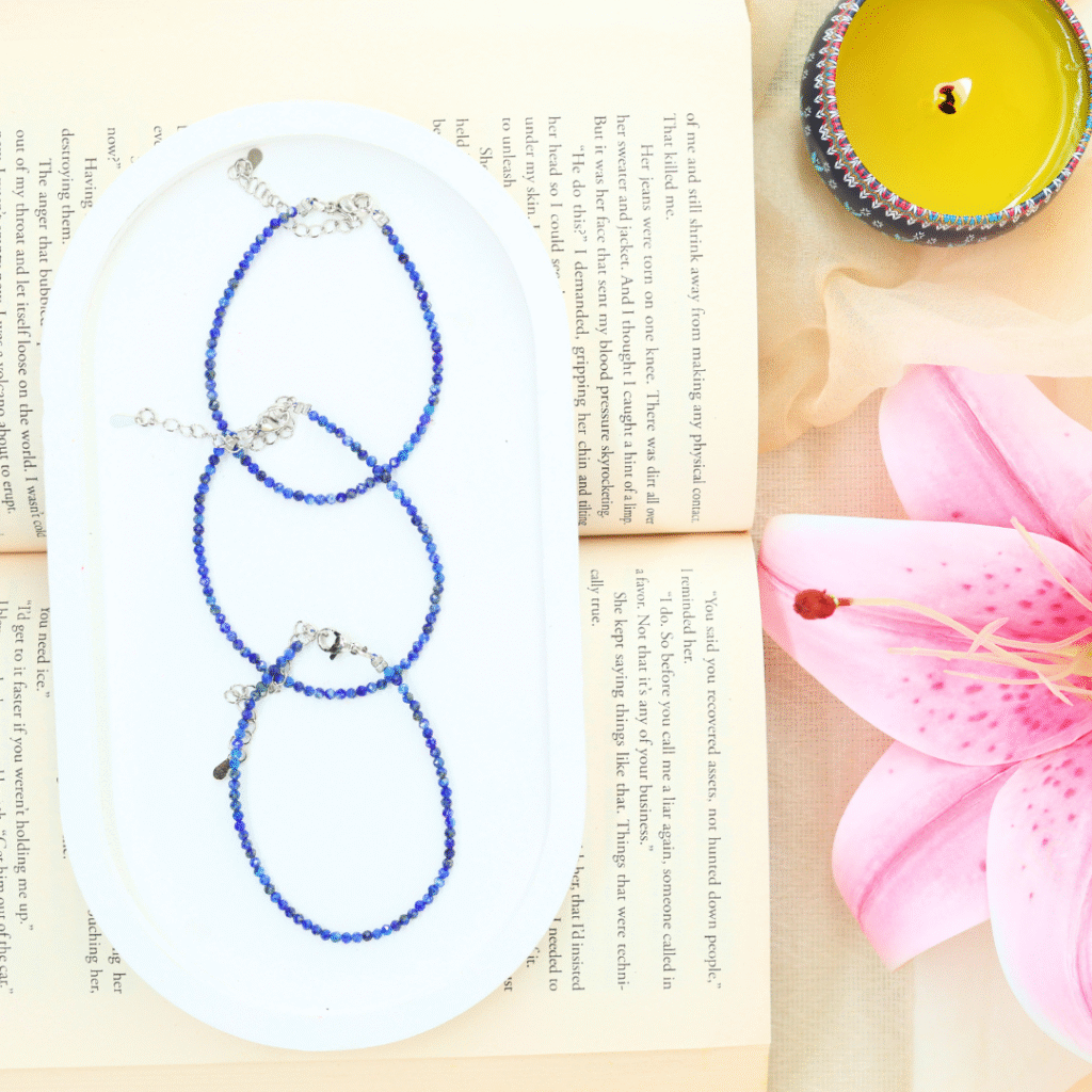 Lapis Lazuli Bracelet Small Beads – image 2