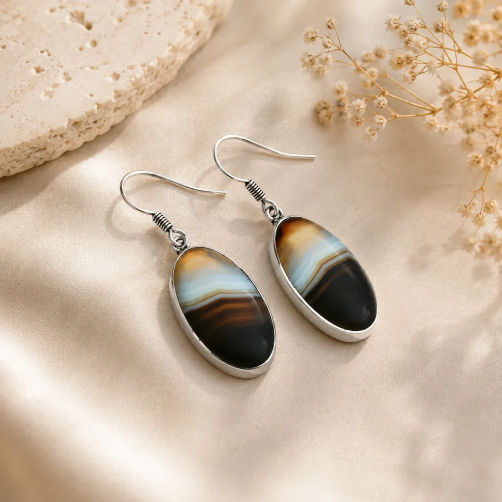 Black Agate Earring – image 1