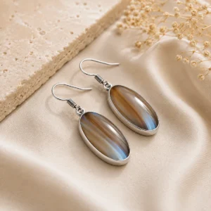 Brown Banded Agate Earring