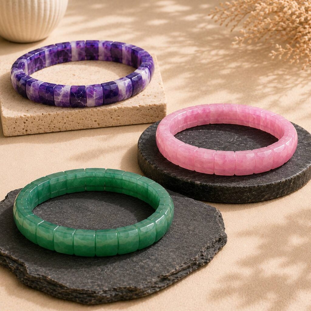 Triple Care Bracelet( Love, Care, Health)Pyramid-Cut 3 Bracelets – image 1