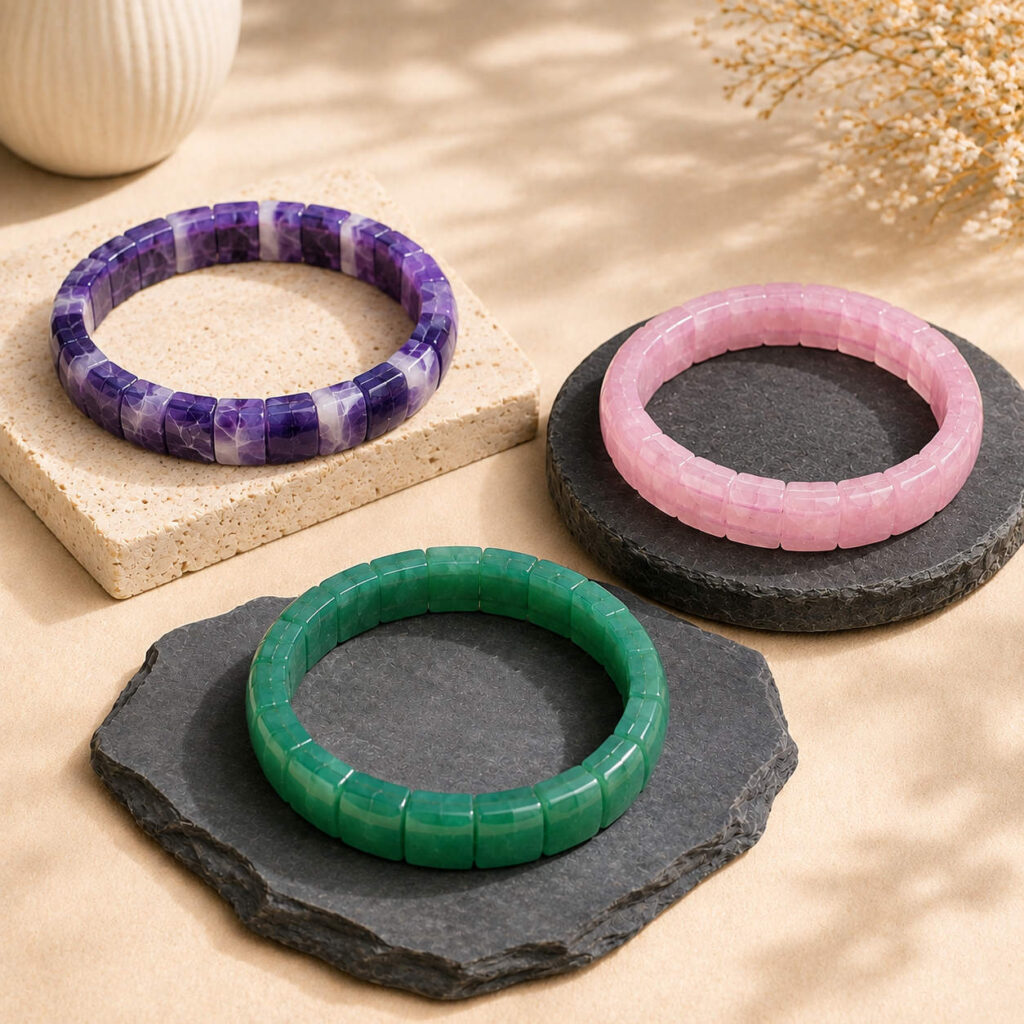 Triple Care Bracelet( Love, Care, Health)Pyramid-Cut 3 Bracelets – image 2