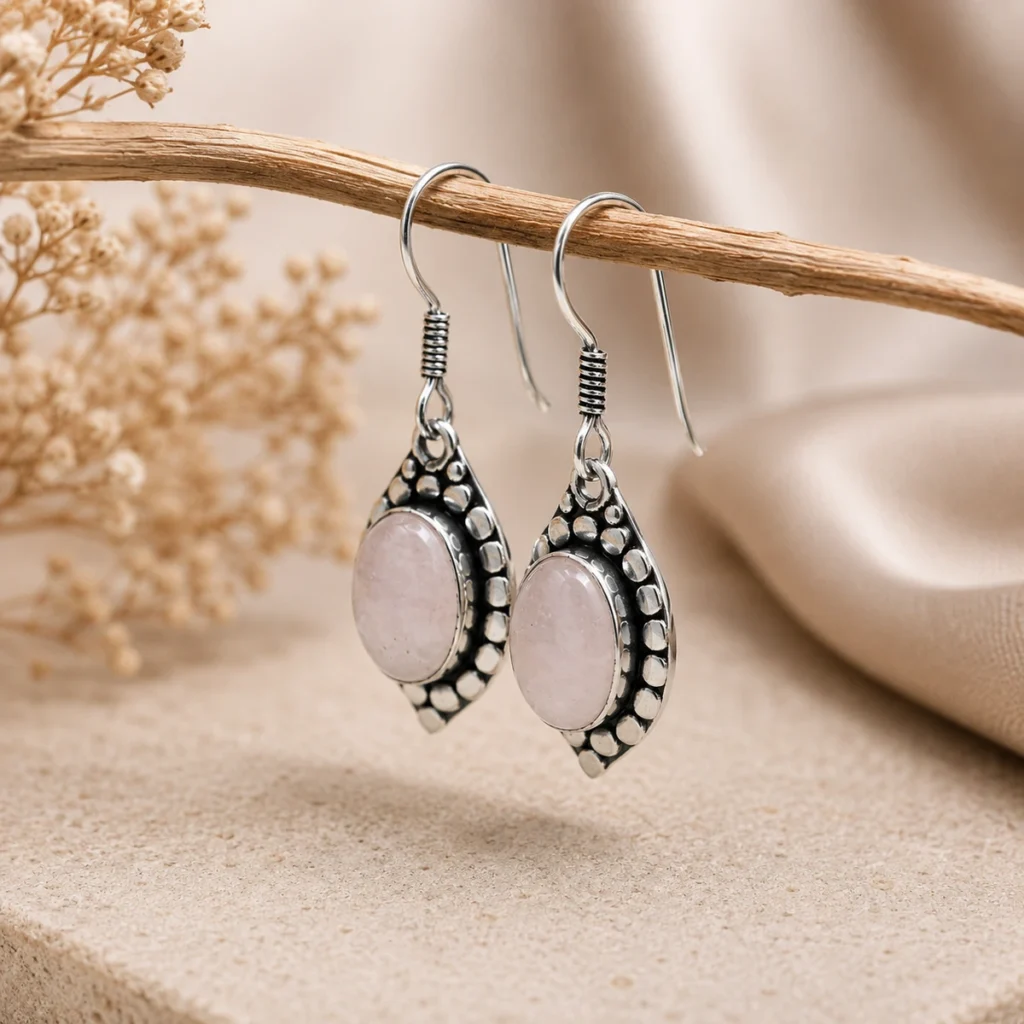 Rose Quartz Earring – image 2