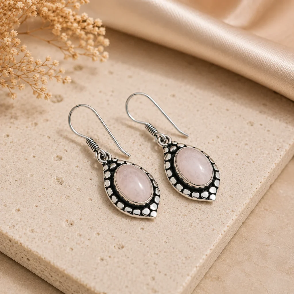 Rose Quartz Earring – image 1