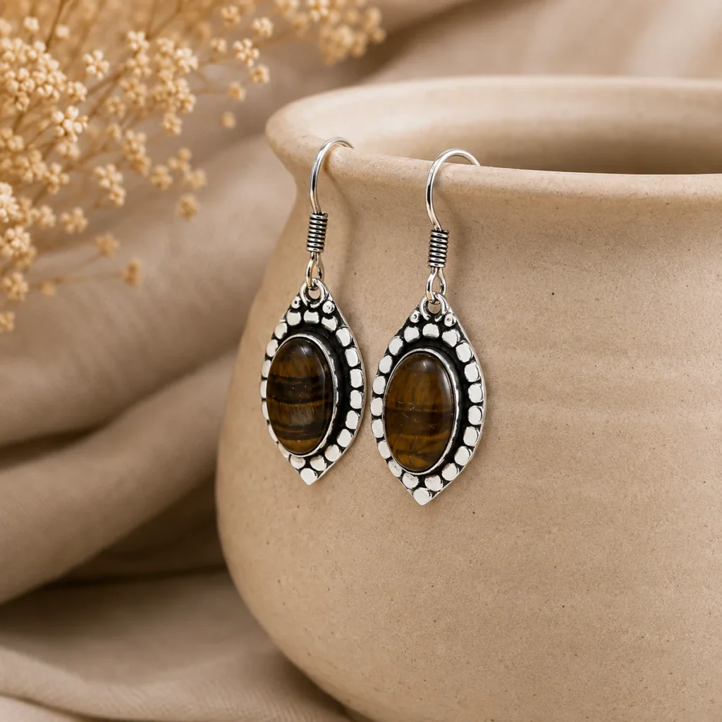 Tiger's Eye Earring – image 2