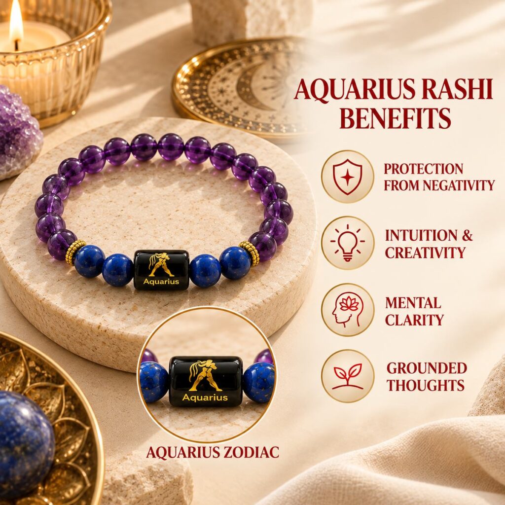 Aquarius Zodiac Bracelet (कुंभ राशि) – image 2