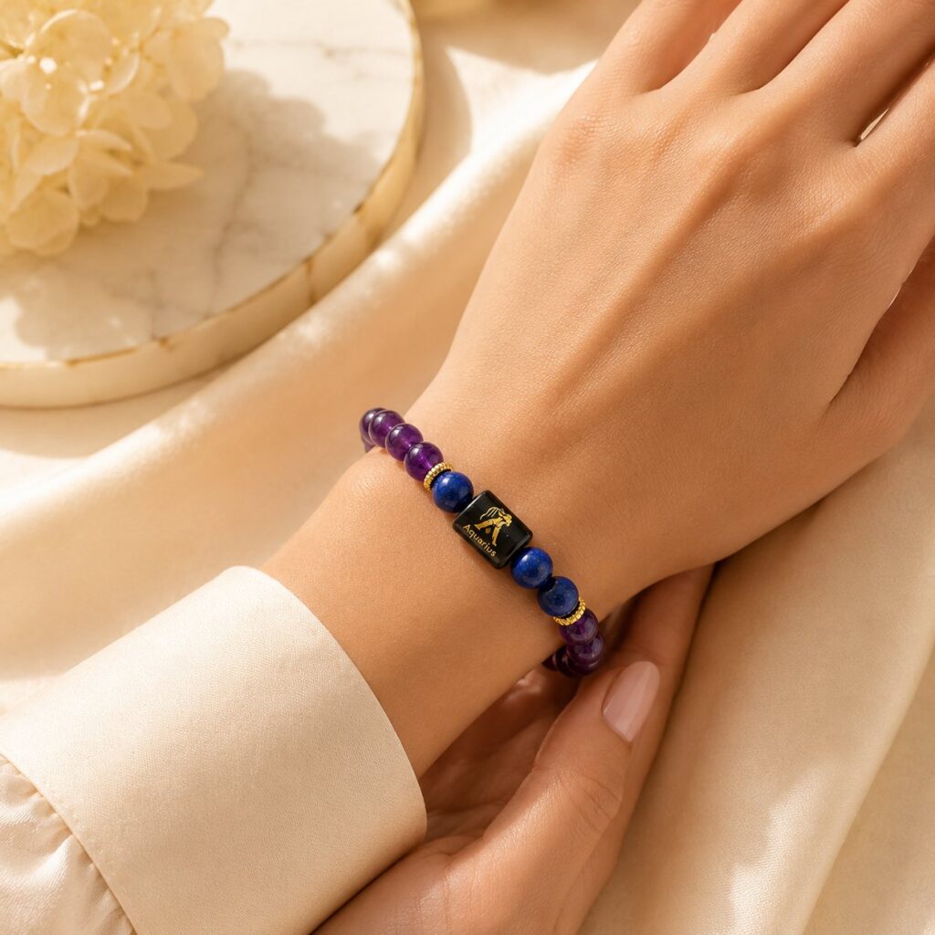 Aquarius Zodiac Bracelet (कुंभ राशि) – image 1